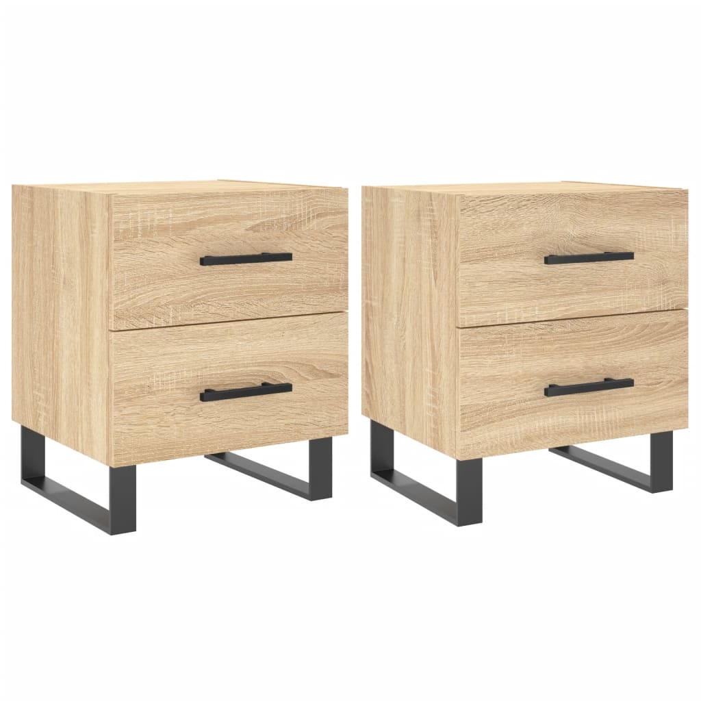 Nachtkastjes 40X35X47,5 Cm Bewerkt Hout Kleur 2 Sonoma eiken