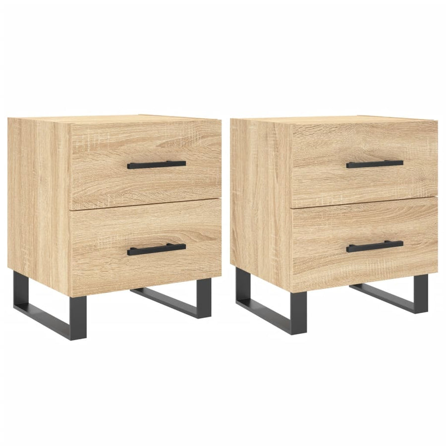 Nachtkastjes 40X35X47,5 Cm Bewerkt Hout Kleur 2 Sonoma eiken