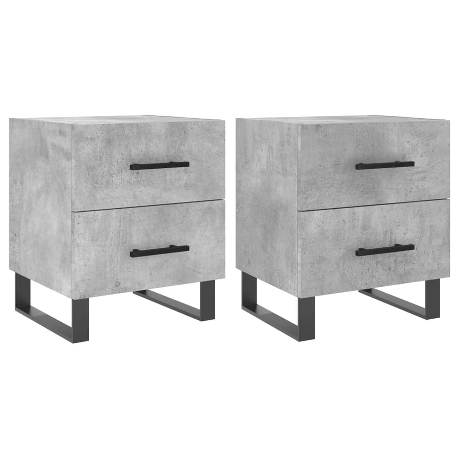 Nachtkastjes 2 St 40X35X47,5 Cm Bewerkt Hout Betongrijs