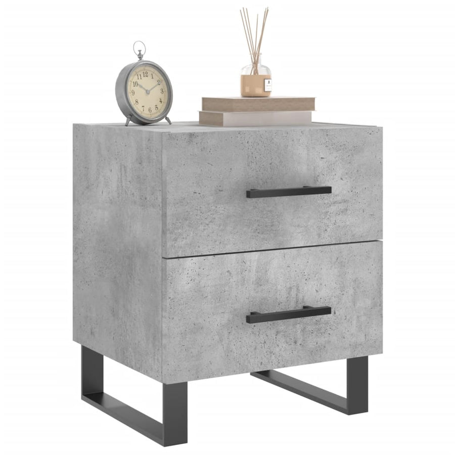 Nachtkastjes 2 St 40X35X47,5 Cm Bewerkt Hout Betongrijs