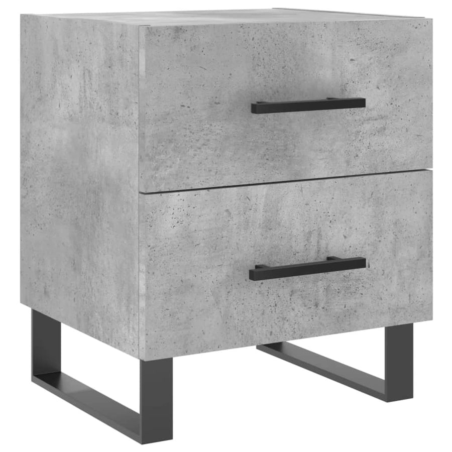 Nachtkastjes 2 St 40X35X47,5 Cm Bewerkt Hout Betongrijs