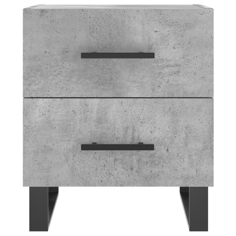 Nachtkastjes 2 St 40X35X47,5 Cm Bewerkt Hout Betongrijs