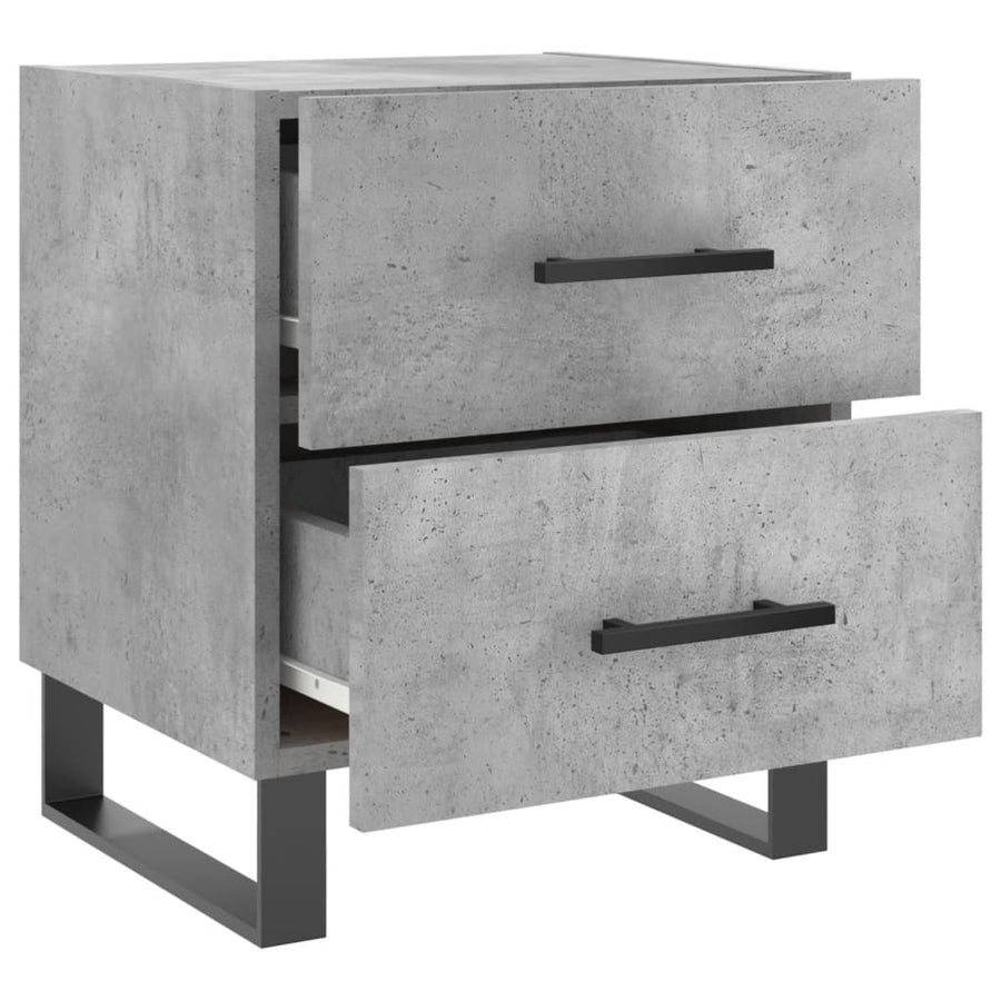 Nachtkastjes 2 St 40X35X47,5 Cm Bewerkt Hout Betongrijs