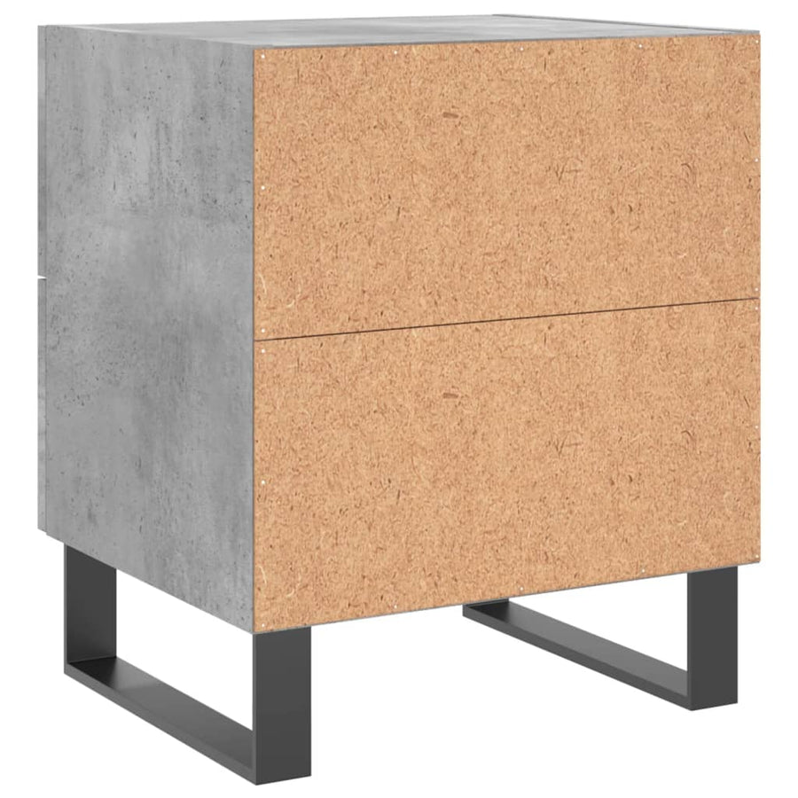 Nachtkastjes 2 St 40X35X47,5 Cm Bewerkt Hout Betongrijs