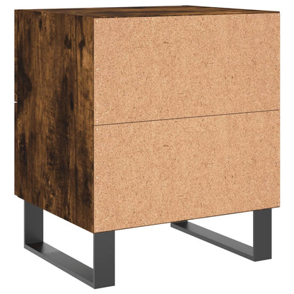 Nachtkastje 40X35X47,5 Cm Bewerkt Hout Gerookt Eikenkleurig