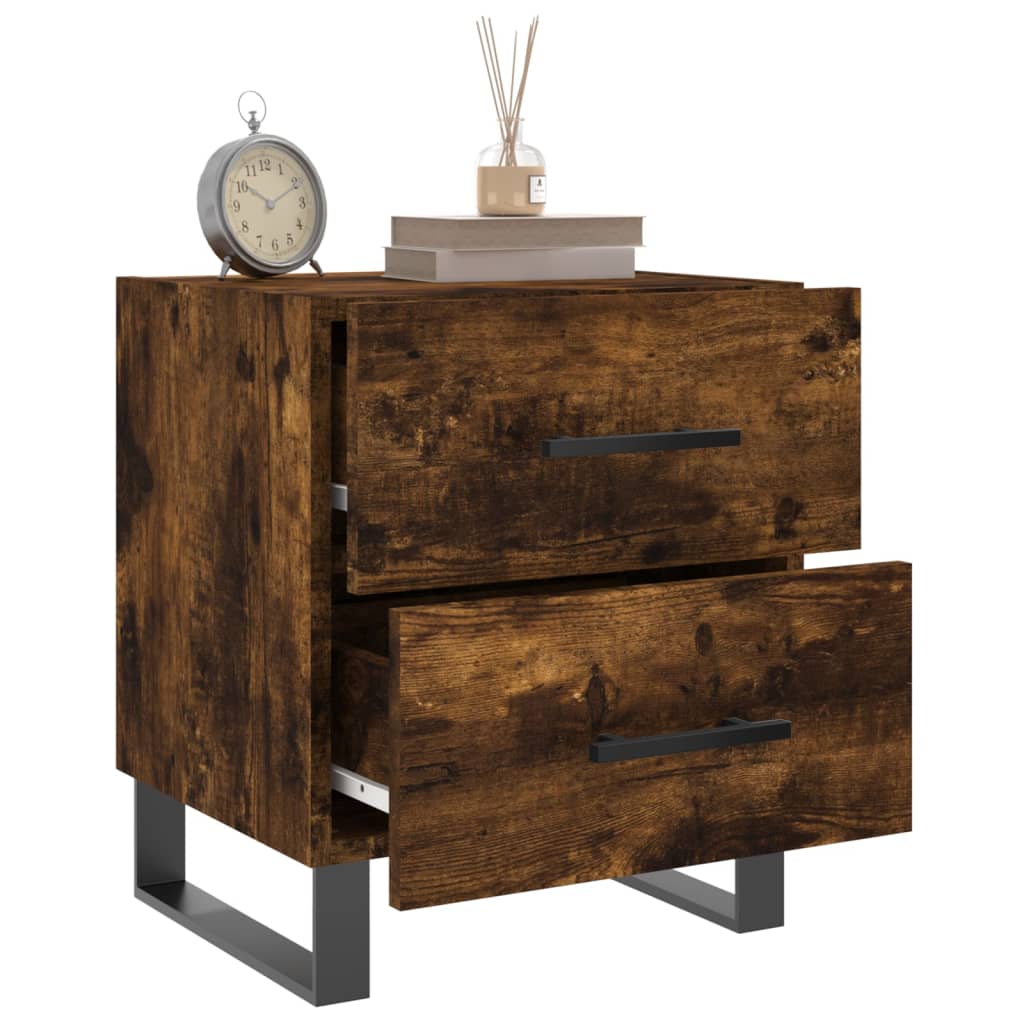 Nachtkastjes 2 St 40X35X47,5 Cm Bewerkt Hout Gerookt Eikenkleur