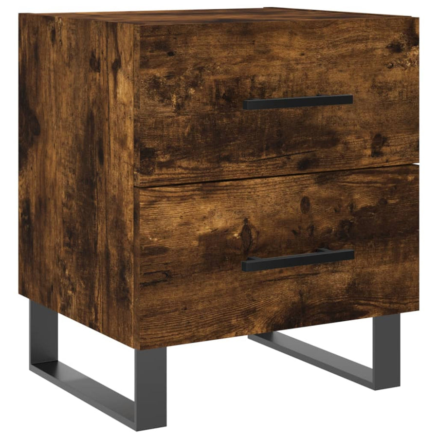 Nachtkastjes 2 St 40X35X47,5 Cm Bewerkt Hout Gerookt Eikenkleur