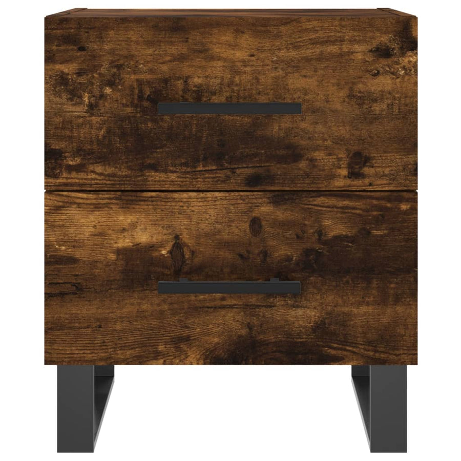 Nachtkastjes 2 St 40X35X47,5 Cm Bewerkt Hout Gerookt Eikenkleur