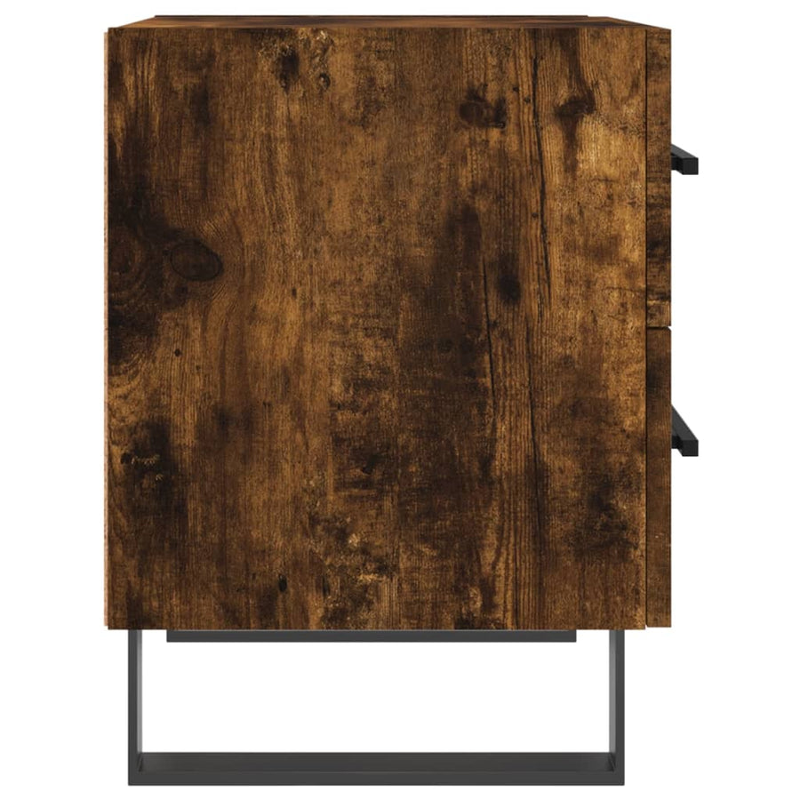 Nachtkastjes 2 St 40X35X47,5 Cm Bewerkt Hout Gerookt Eikenkleur