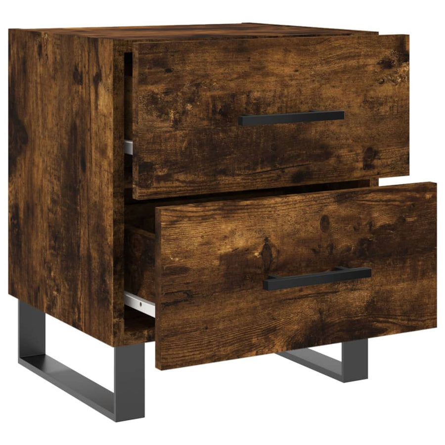 Nachtkastjes 2 St 40X35X47,5 Cm Bewerkt Hout Gerookt Eikenkleur