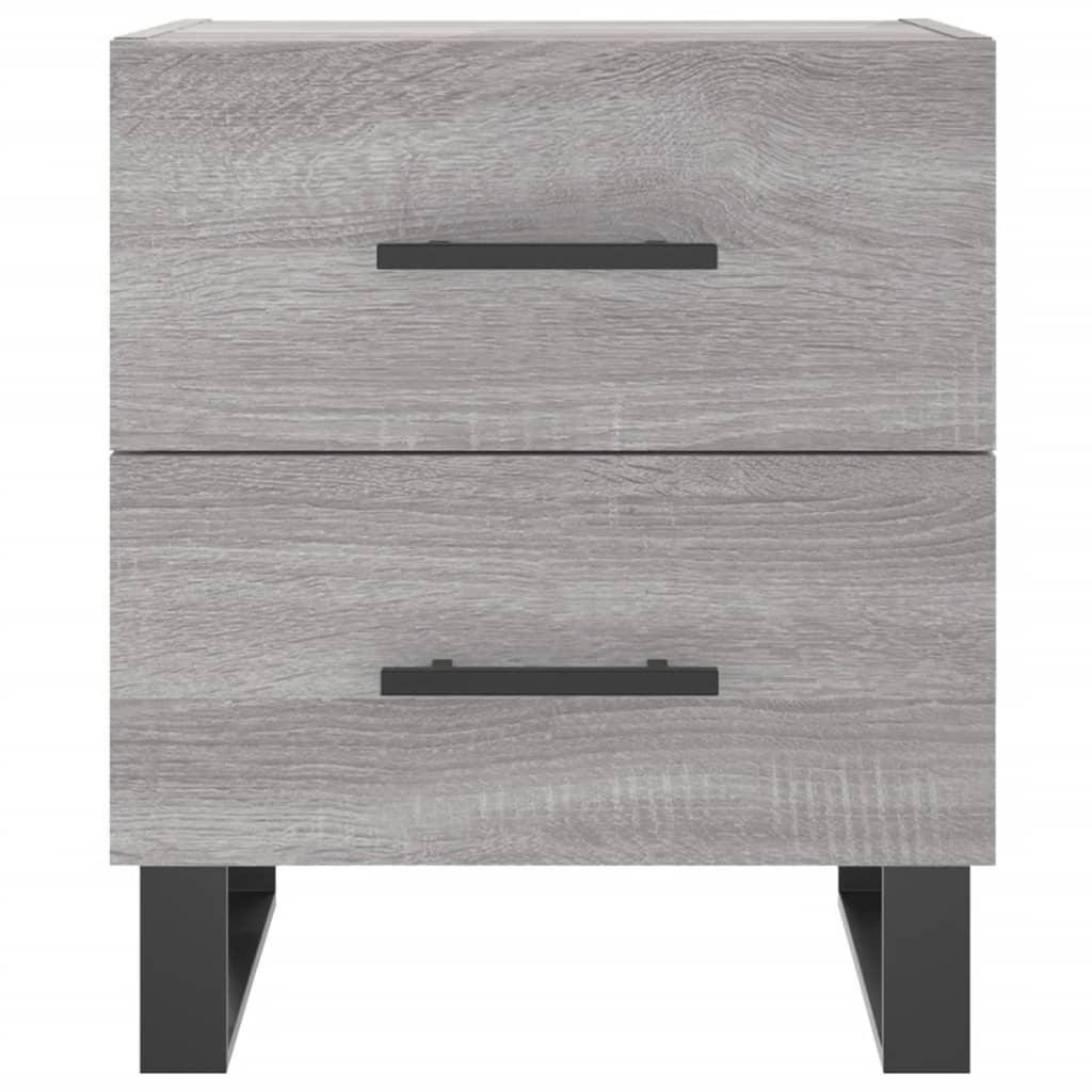 Nachtkastje 40X35X47,5 Cm Bewerkt Hout Eikenkleur 1 Grijs sonoma