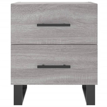 Nachtkastje 40X35X47,5 Cm Bewerkt Hout Eikenkleur 1 Grijs sonoma