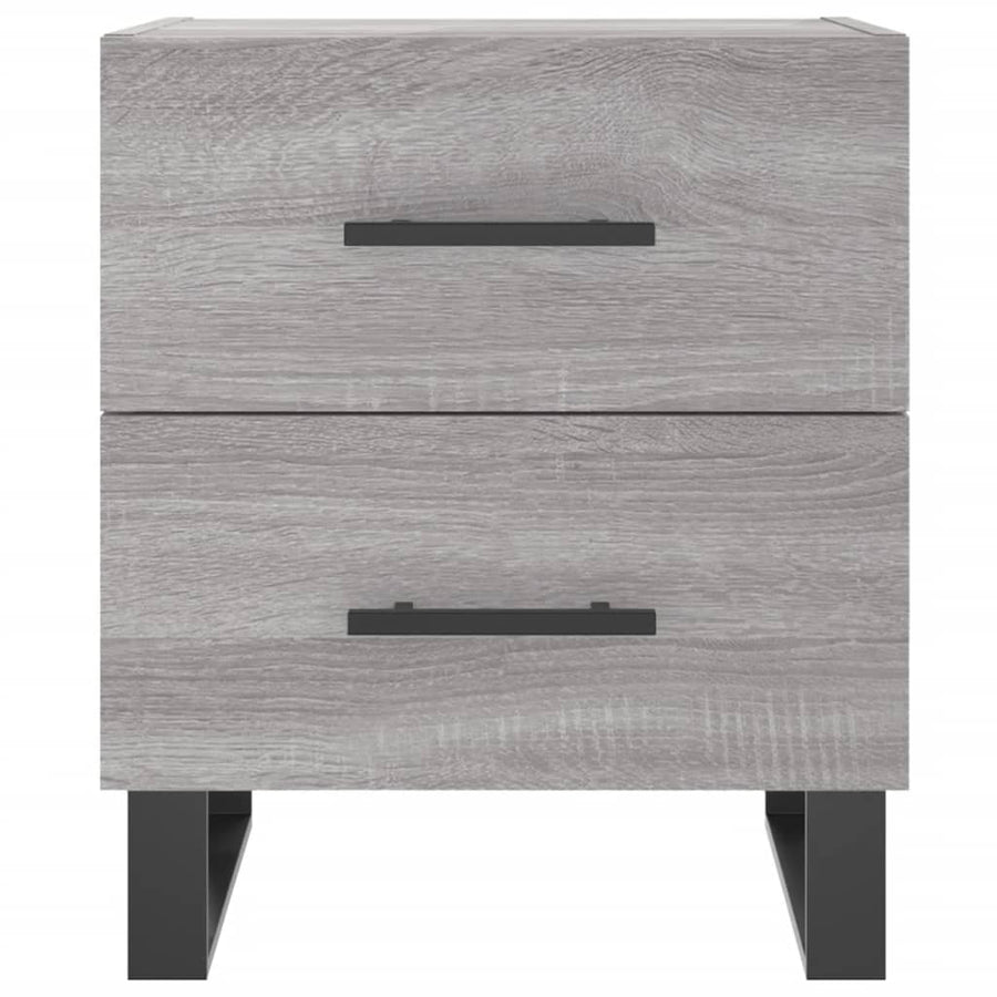 Nachtkastje 40X35X47,5 Cm Bewerkt Hout Eikenkleur 1 Grijs sonoma