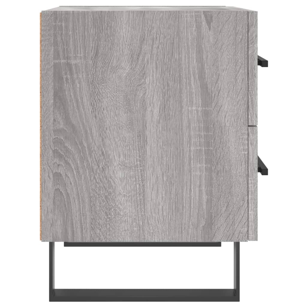 Nachtkastje 40X35X47,5 Cm Bewerkt Hout Eikenkleur 1 Grijs sonoma