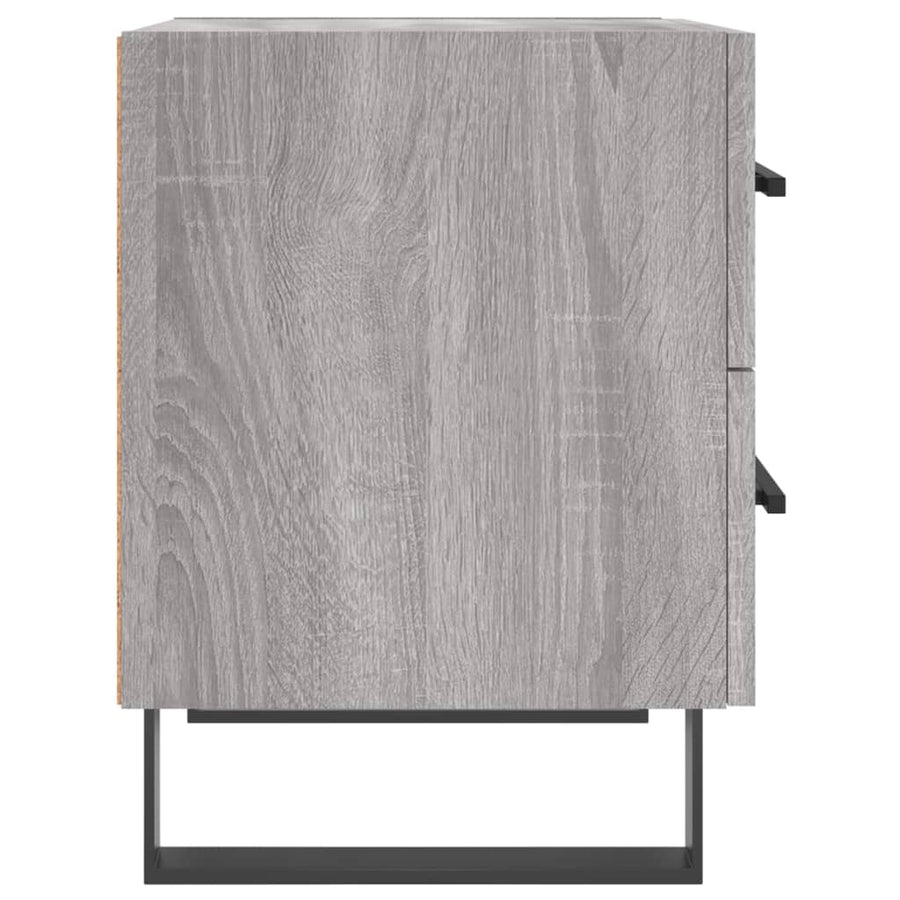 Nachtkastje 40X35X47,5 Cm Bewerkt Hout Eikenkleur 1 Grijs sonoma