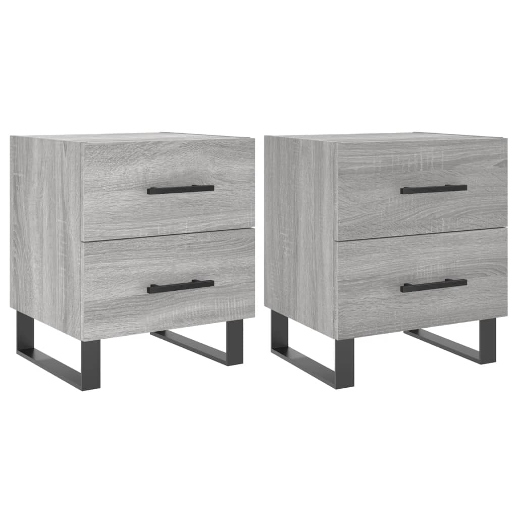Nachtkastjes 2 St 40X35X47,5 Cm Bewerkt Hout Grijs Sonoma Eiken
