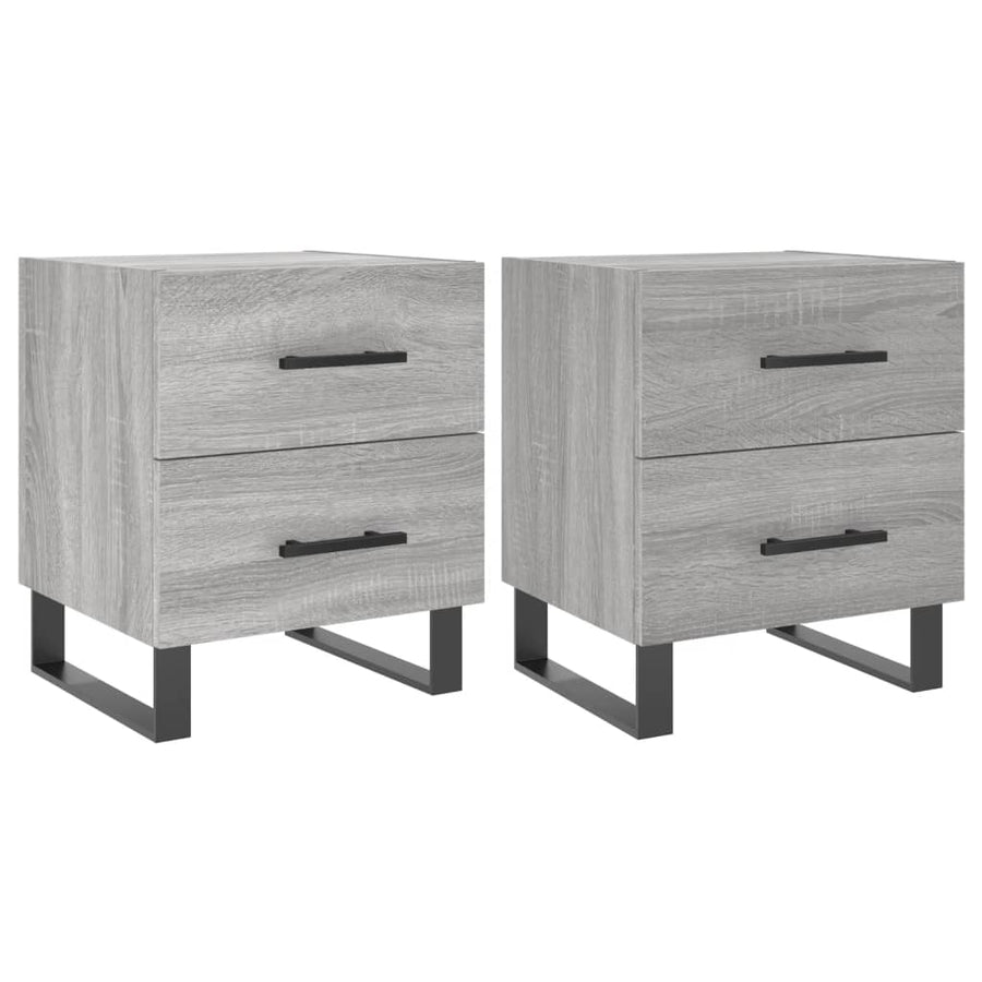 Nachtkastjes 2 St 40X35X47,5 Cm Bewerkt Hout Grijs Sonoma Eiken