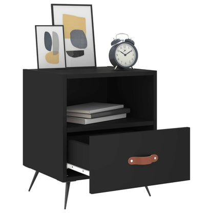 Nachtkastjes 40X35X47,5 Cm Bewerkt Hout 2 Zwart