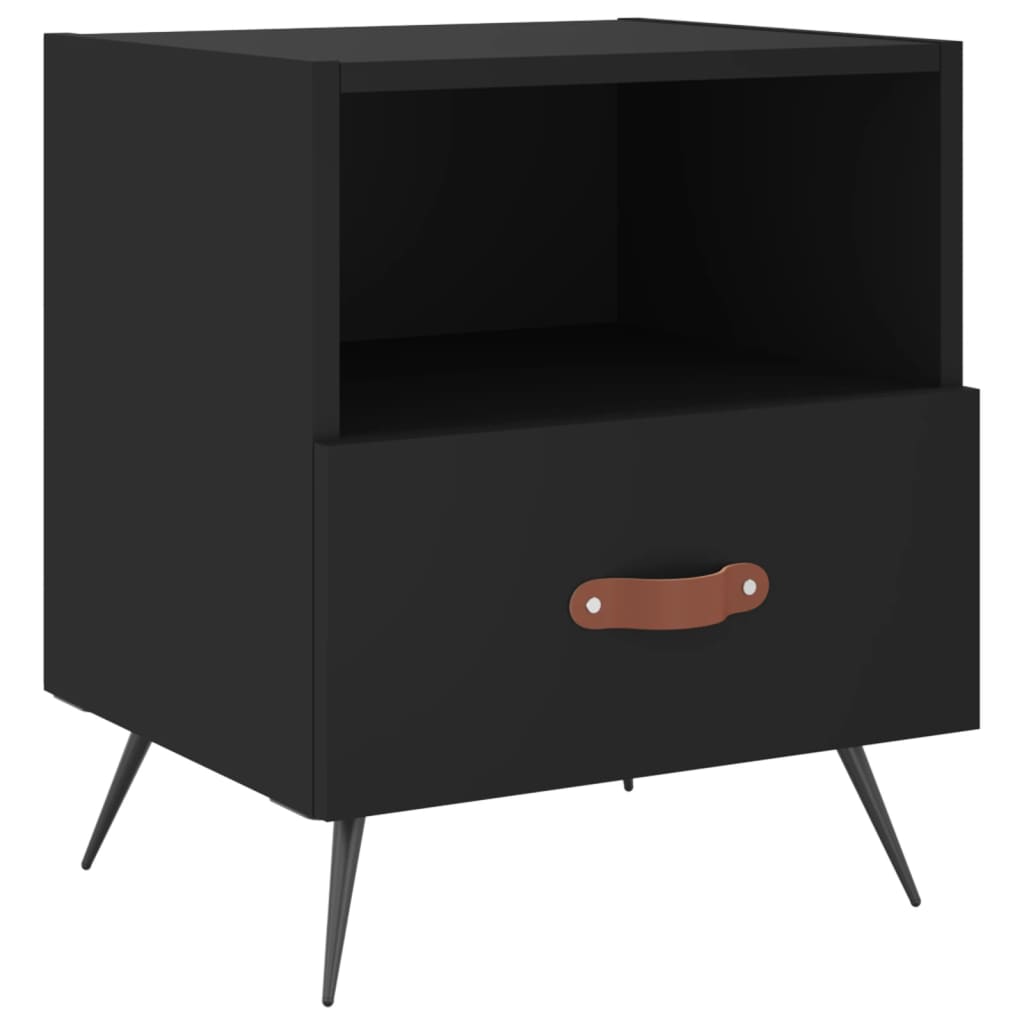 Nachtkastjes 40X35X47,5 Cm Bewerkt Hout 2 Zwart