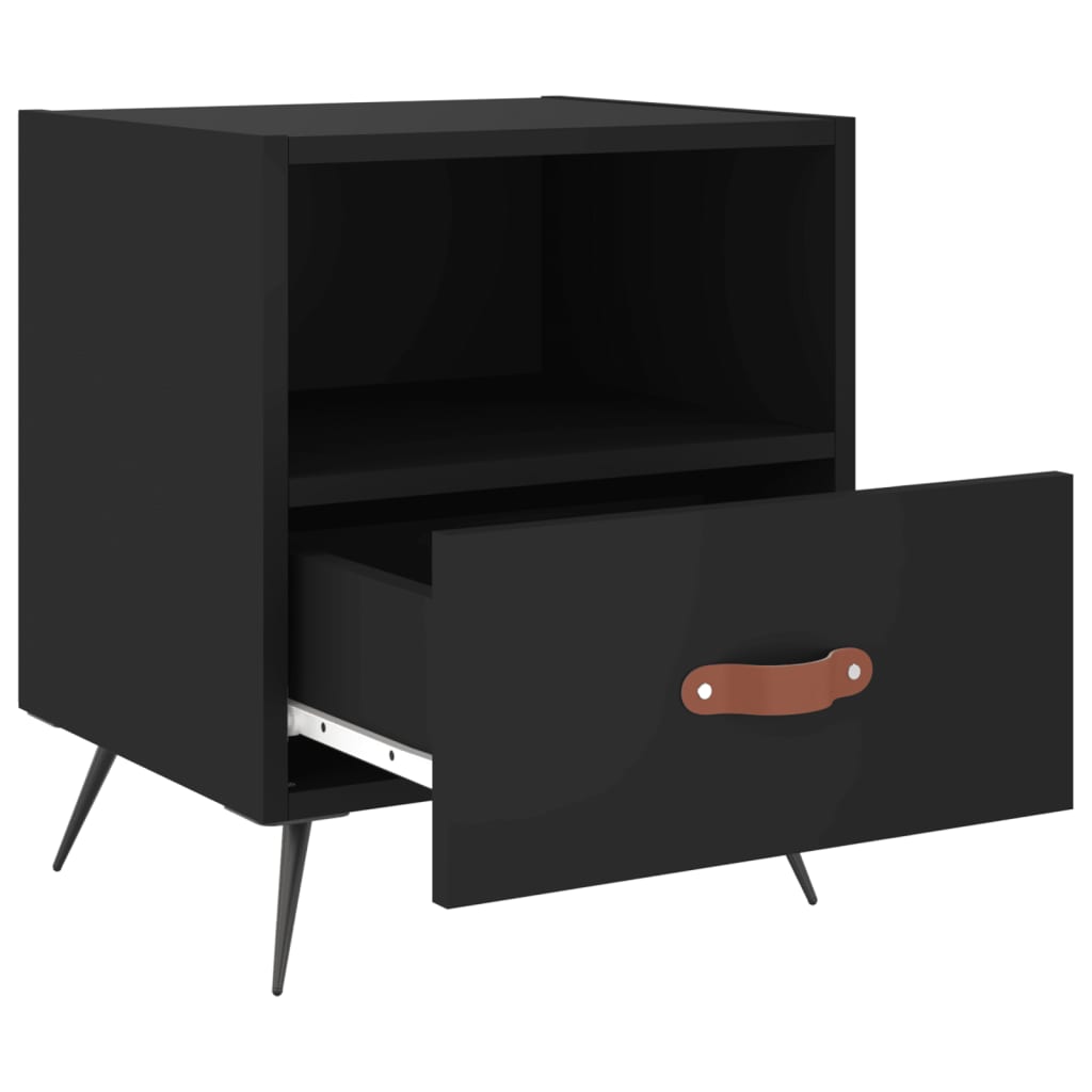 Nachtkastjes 40X35X47,5 Cm Bewerkt Hout 2 Zwart