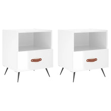 Nachtkastjes 40X35X47,5 Cm Bewerkt Hout 2 Hoogglans wit