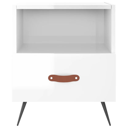 Nachtkastjes 40X35X47,5 Cm Bewerkt Hout 2 Hoogglans wit