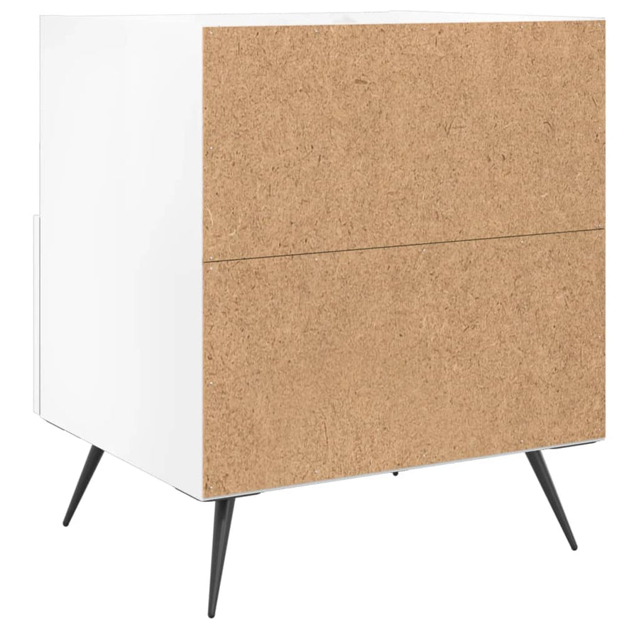 Nachtkastjes 40X35X47,5 Cm Bewerkt Hout 2 Hoogglans wit