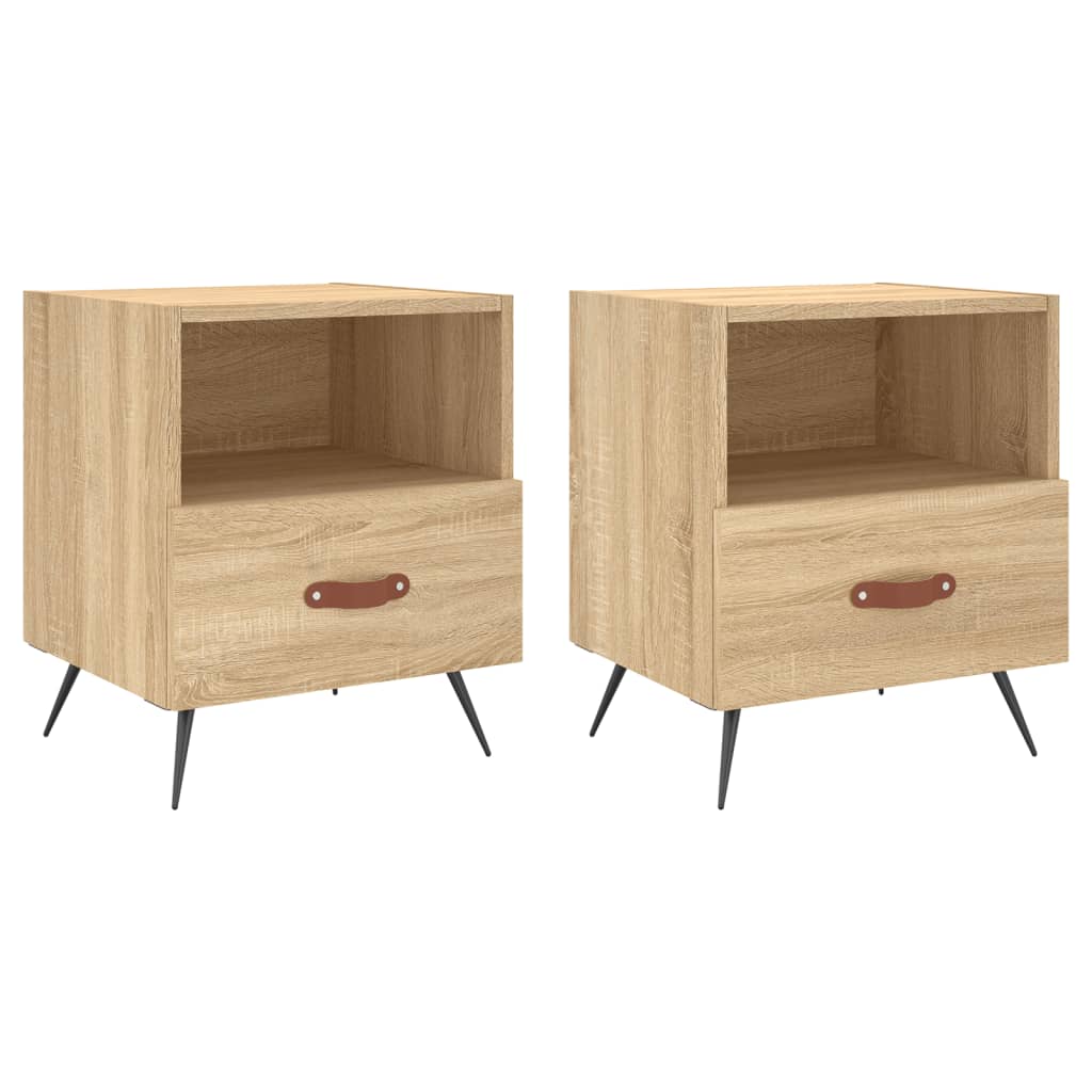Nachtkastjes 40X35X47,5 Cm Bewerkt Hout Kleur 2 Sonoma eiken