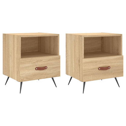 Nachtkastjes 40X35X47,5 Cm Bewerkt Hout Kleur 2 Sonoma eiken