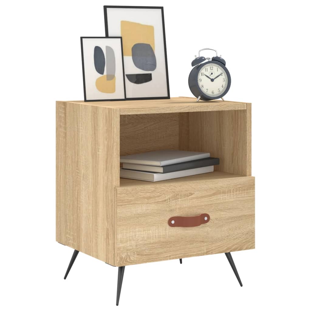 Nachtkastjes 40X35X47,5 Cm Bewerkt Hout Kleur 2 Sonoma eiken