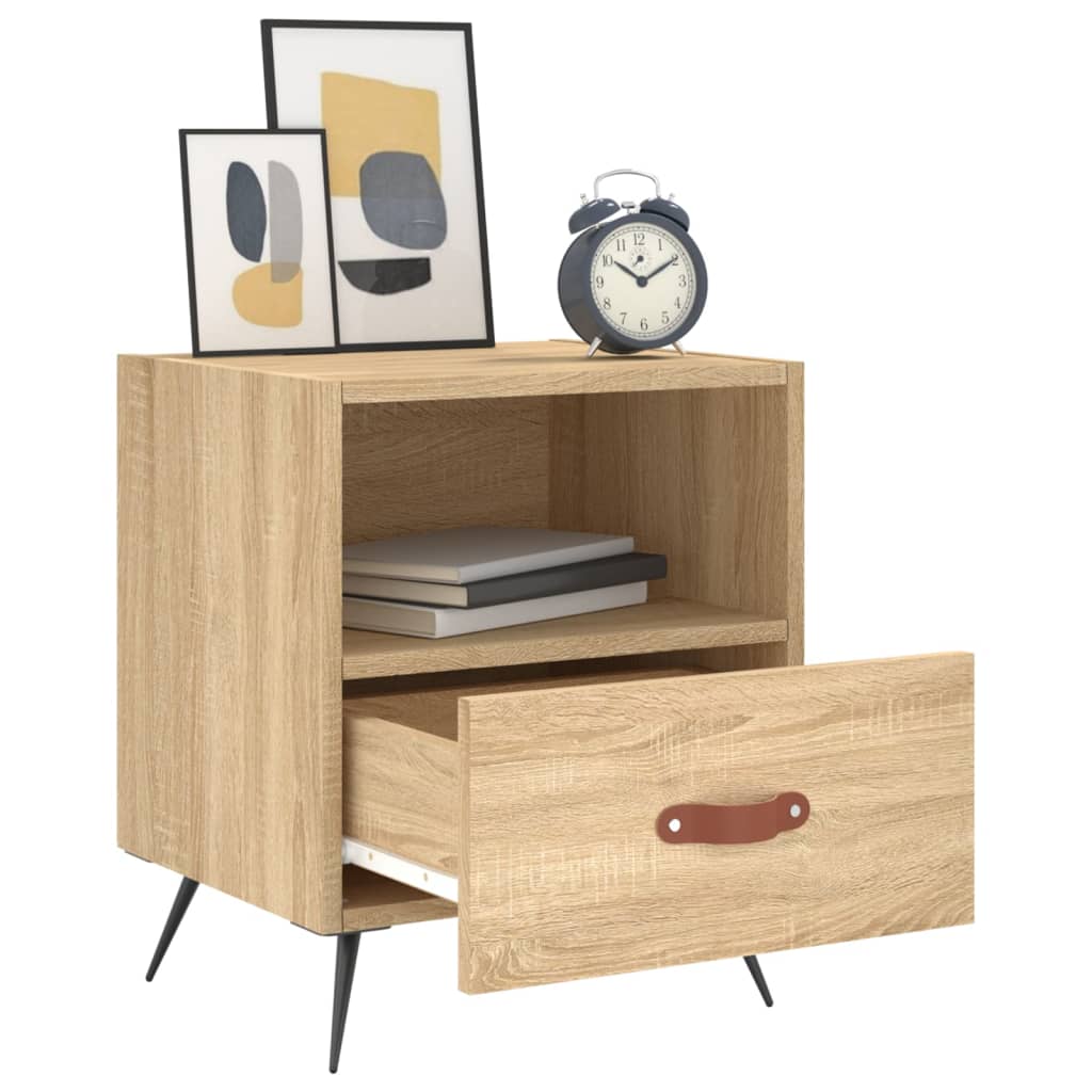 Nachtkastjes 40X35X47,5 Cm Bewerkt Hout Kleur 2 Sonoma eiken