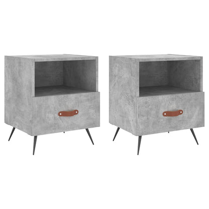 Nachtkastjes 40X35X47,5 Cm Bewerkt Hout 2 Betongrijs