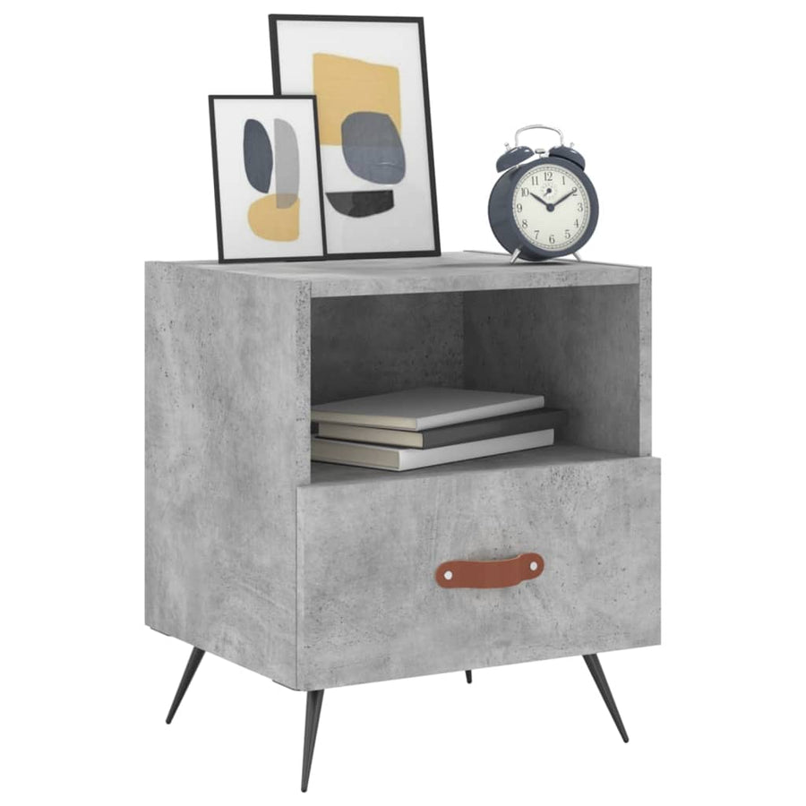 Nachtkastjes 40X35X47,5 Cm Bewerkt Hout 2 Betongrijs