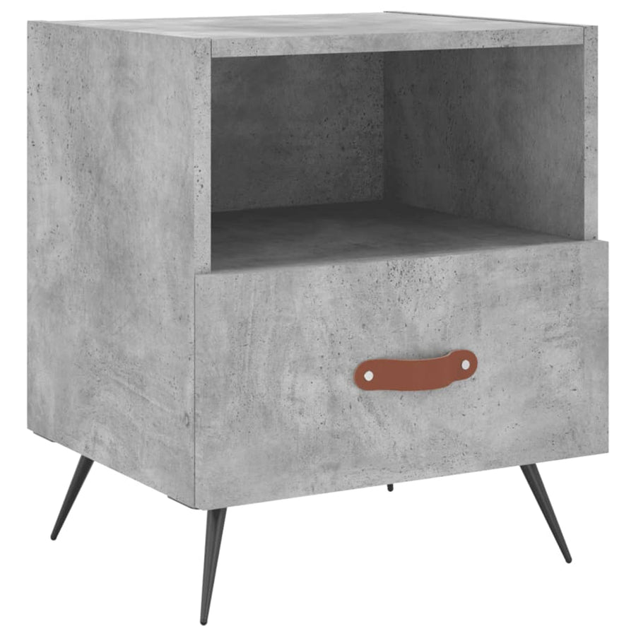 Nachtkastjes 40X35X47,5 Cm Bewerkt Hout 2 Betongrijs