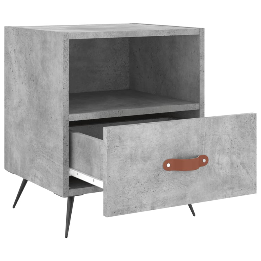 Nachtkastjes 40X35X47,5 Cm Bewerkt Hout 2 Betongrijs