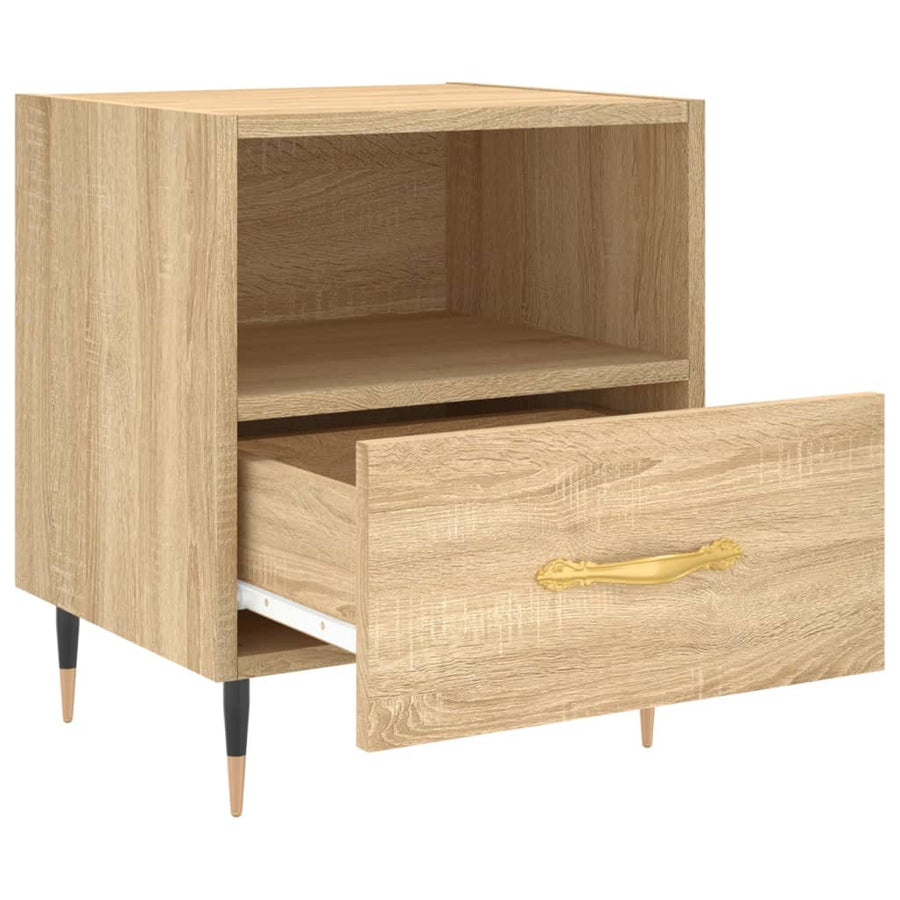 Nachtkastjes 40X35X47,5 Cm Bewerkt Hout Kleur 2 Sonoma eiken