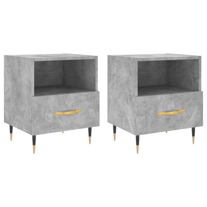 Nachtkastjes 40X35X47,5 Cm Bewerkt Hout 2 Betongrijs