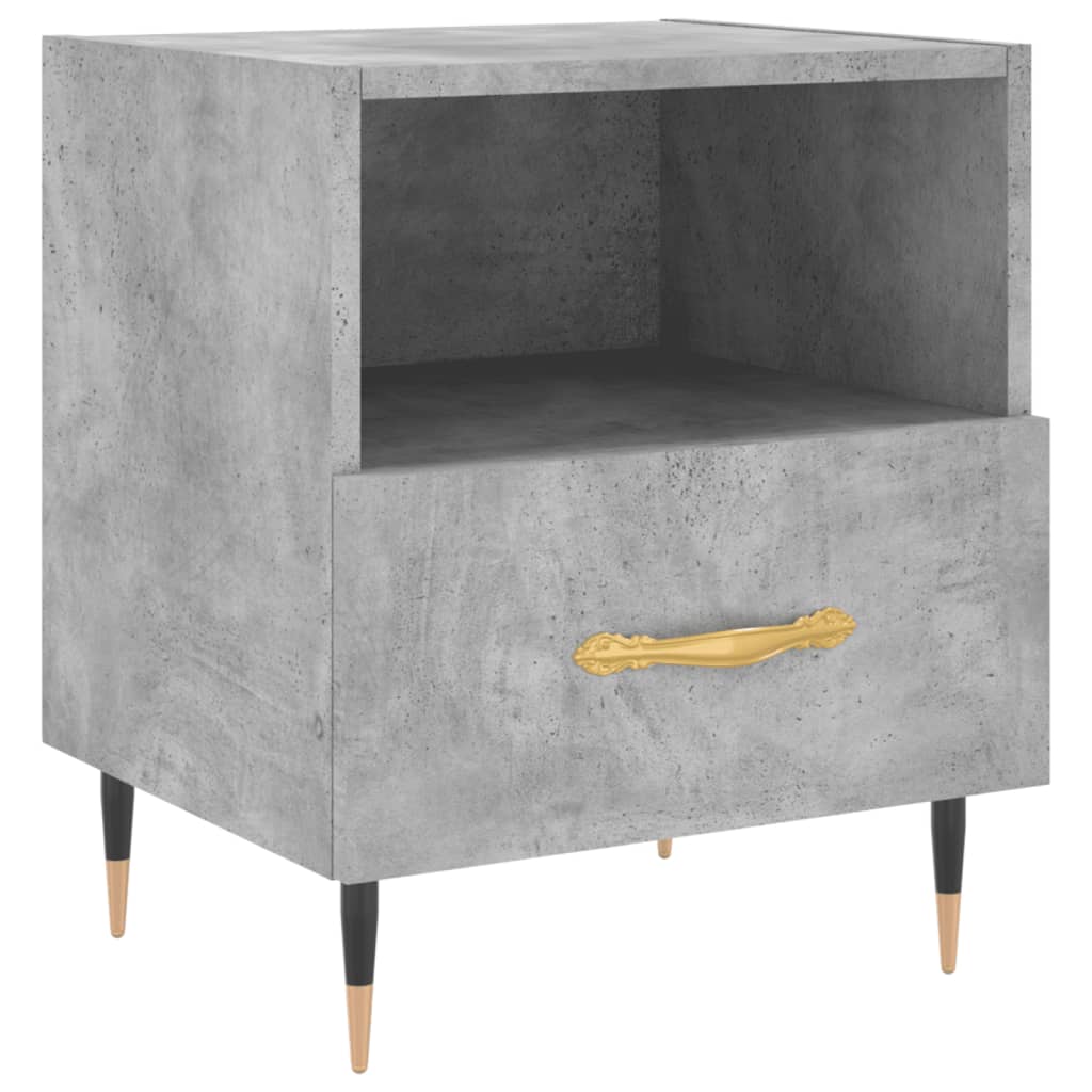 Nachtkastjes 40X35X47,5 Cm Bewerkt Hout 2 Betongrijs