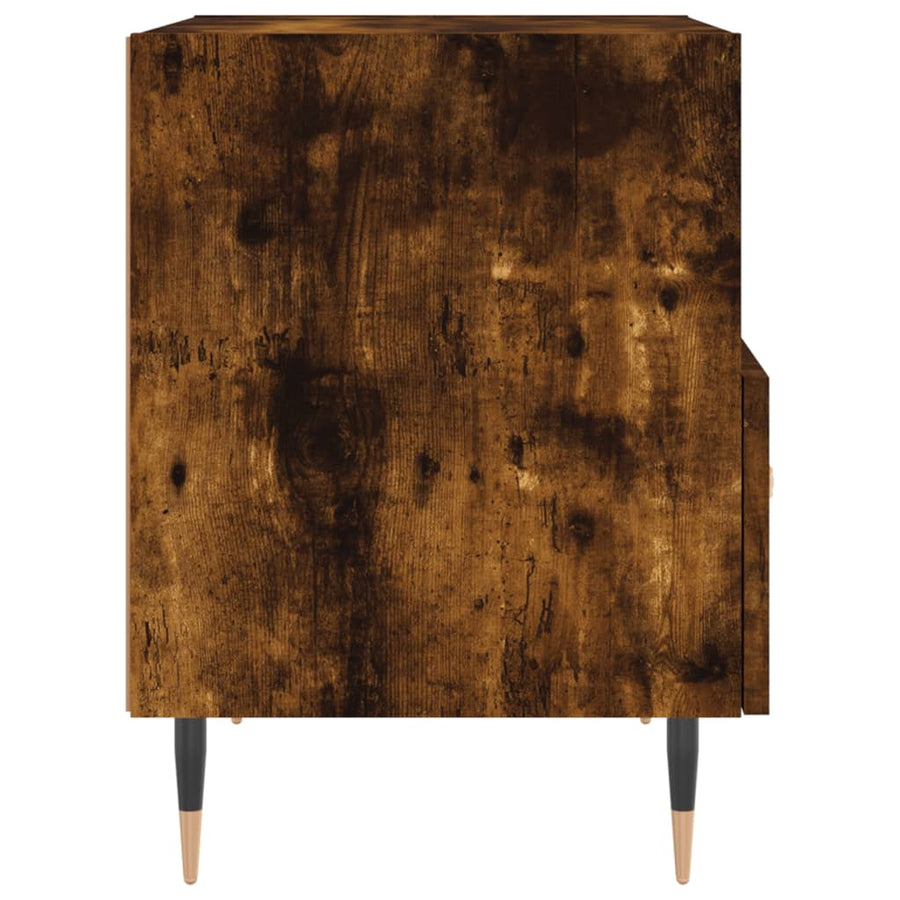 Nachtkastje 40X35X47,5 Cm Bewerkt Hout Kleurig 1 Gerookt eiken