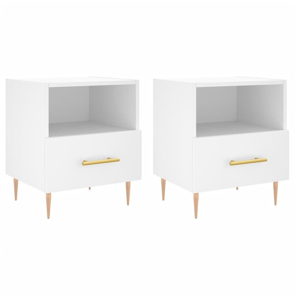 Nachtkastjes 2 st 40x35x47,5 cm bewerkt hout wit