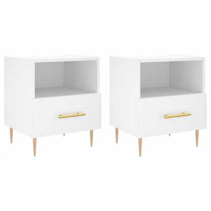 Nachtkastjes 2 st 40x35x47,5 cm bewerkt hout wit