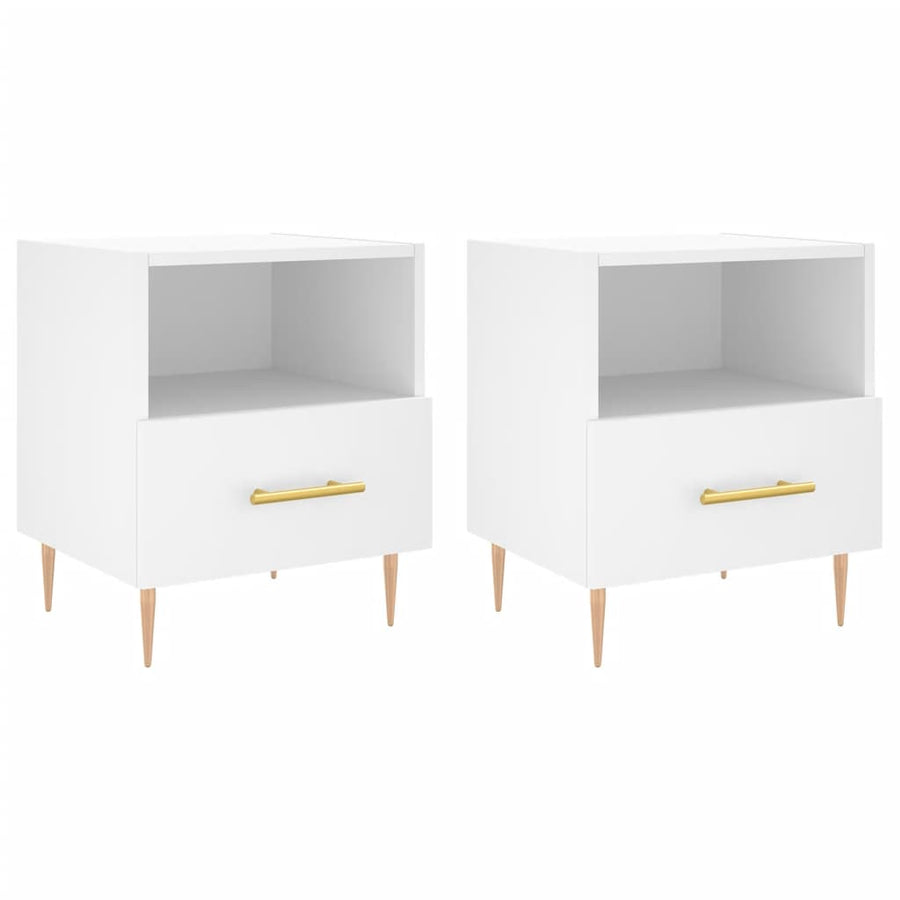 Nachtkastjes 2 st 40x35x47,5 cm bewerkt hout wit