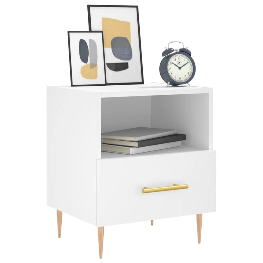 Nachtkastjes 2 st 40x35x47,5 cm bewerkt hout wit