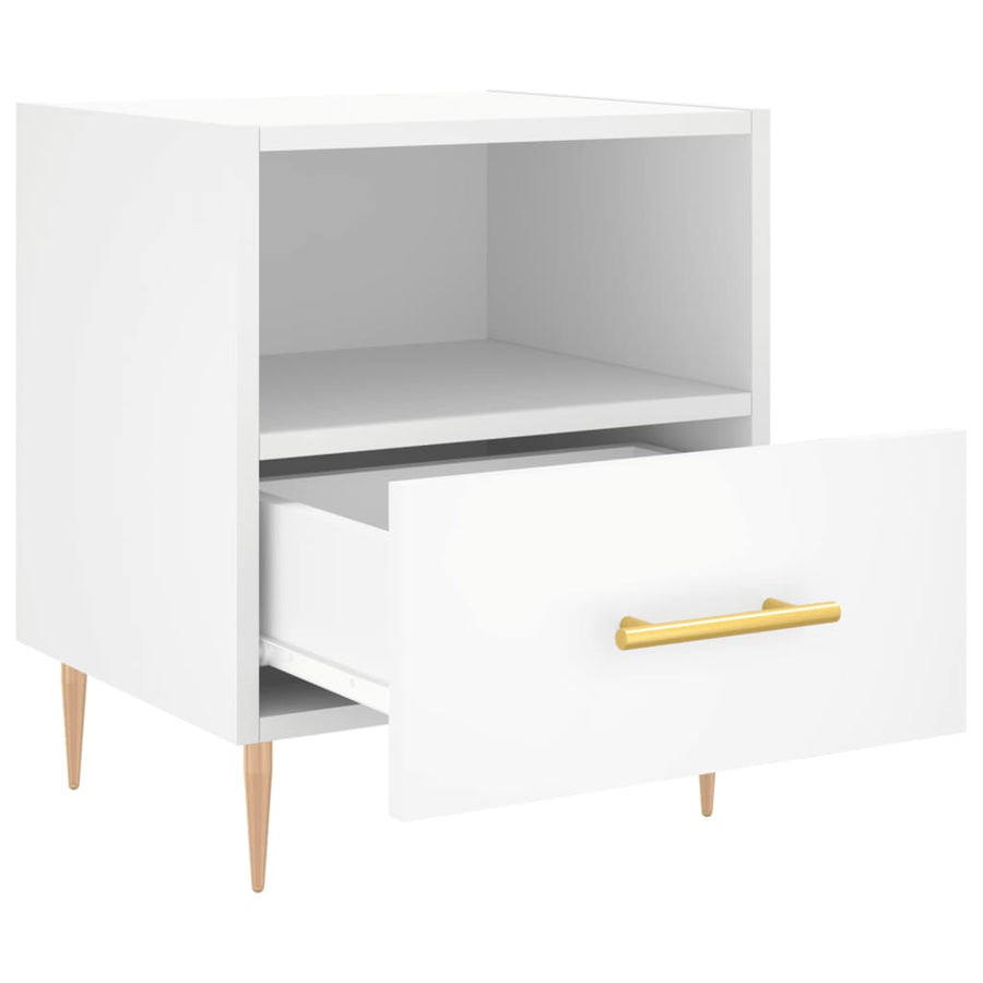Nachtkastjes 2 st 40x35x47,5 cm bewerkt hout wit