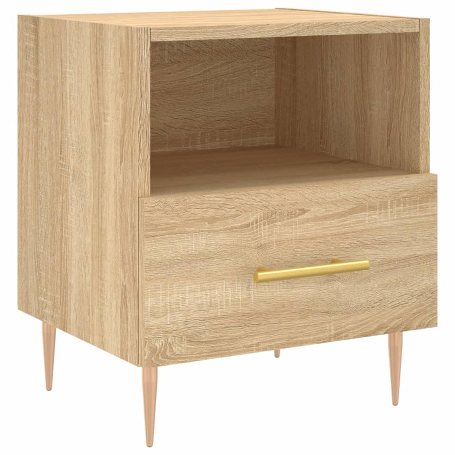 Nachtkastje 40x35x47,5 cm bewerkt hout sonoma eikenkleurig