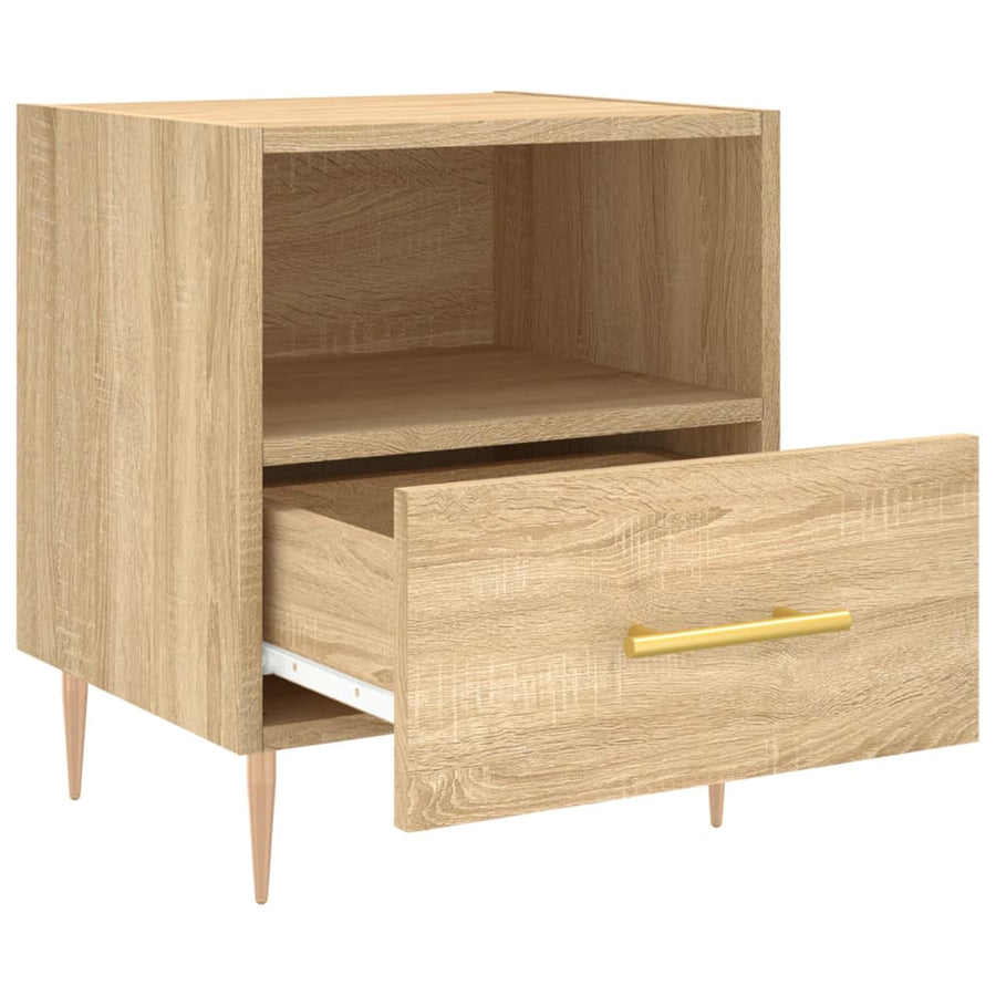 Nachtkastje 40x35x47,5 cm bewerkt hout sonoma eikenkleurig