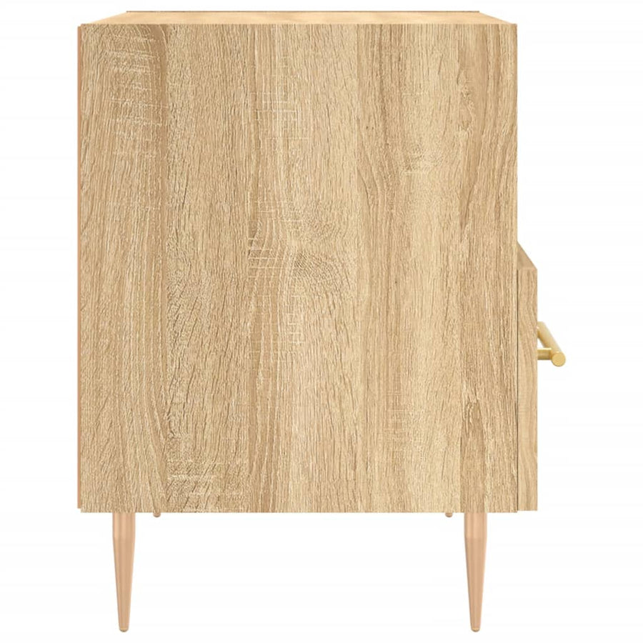 Nachtkastje 40x35x47,5 cm bewerkt hout sonoma eikenkleurig