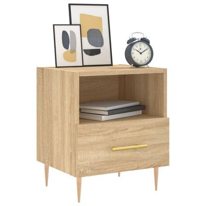 Nachtkastje 40x35x47,5 cm bewerkt hout sonoma eikenkleurig