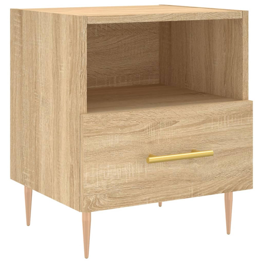 Nachtkastjes 2 st 40x35x47,5 cm bewerkt hout sonoma eikenkleur