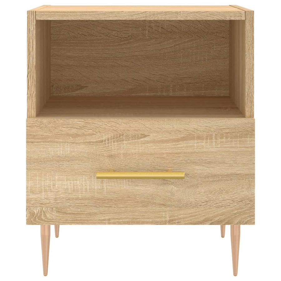 Nachtkastjes 2 st 40x35x47,5 cm bewerkt hout sonoma eikenkleur